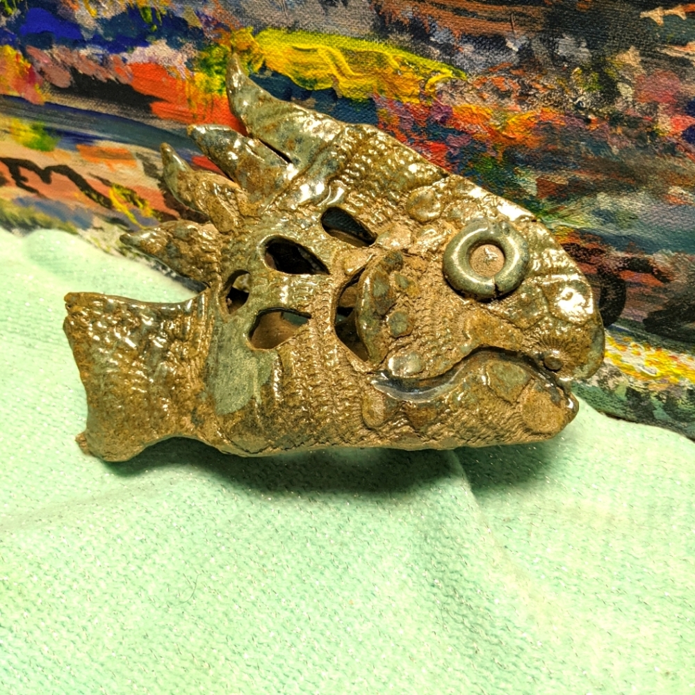 Fish Sculpture Abstract Atlantis #beach fishing decor #saltlife